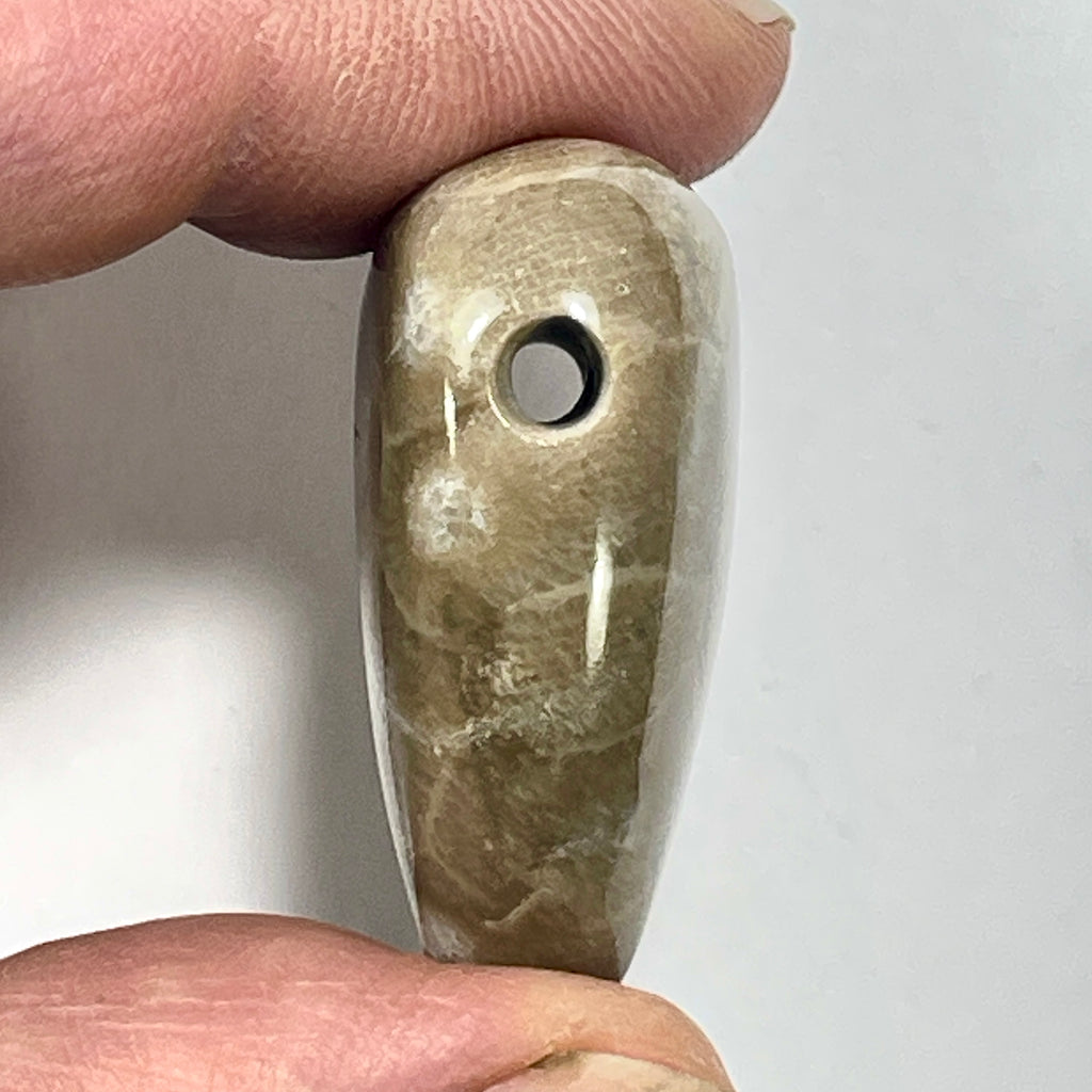 DVH Petoskey Stone Heart Bead Pendant Michigan 34x29x15mm (6267) - DVHdesigns