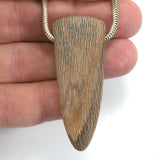 DVH Petrified Sycamore Wood Matte Bead Pendant Badger Pocket WA 54x22x13 (5251)