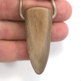 DVH Petrified Sycamore Wood Matte Bead Pendant Badger Pocket WA 54x22x13 (5251)