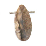 DVH Petrified Sycamore Wood Matte Bead Pendant Badger Pocket WA 49x23x10 (5252)