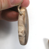 DVH Petrified Sycamore Wood Matte Bead Pendant Badger Pocket WA 49x23x10 (5252)