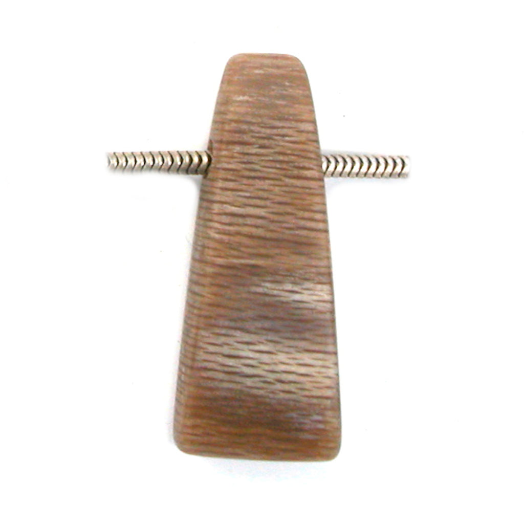 DVH Petrified Sycamore Wood Matte Bead Pendant Badger Pocket WA 44x16x9 (5255) - DVHdesigns