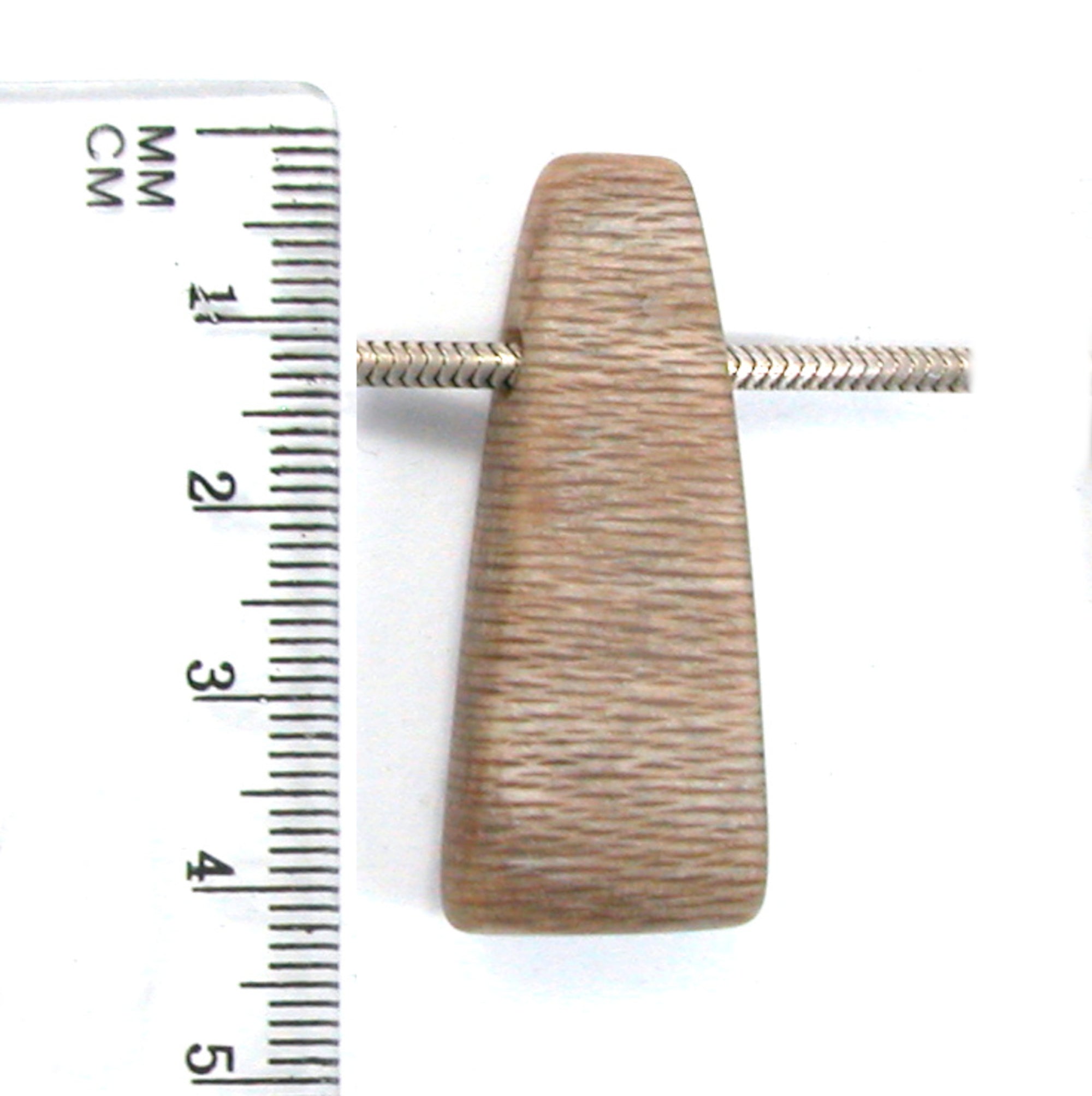 DVH Petrified Sycamore Wood Matte Bead Pendant Badger Pocket WA 44x16x9 (5255) - DVHdesigns