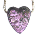 DVH Purpurite Purple Heart Bead Pendant Iridescent 35x29x16 (5289)