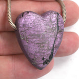 DVH Purpurite Purple Heart Bead Pendant Iridescent 35x29x16 (5289)
