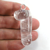 DVH Quartz Phallus Crystal Penis Pendant Sterling Bail 50x16mm (5609)