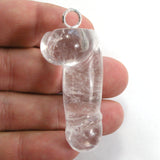 DVH Quartz Phallus Crystal Penis Pendant Sterling Bail 50x16mm (5610)