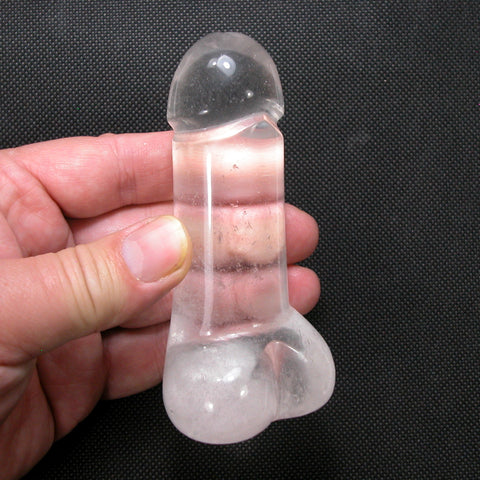 DVH 4" Clear Quartz Phallus Natural Crystal Penis Fascinus Sculpture Brazil 9oz (5829)