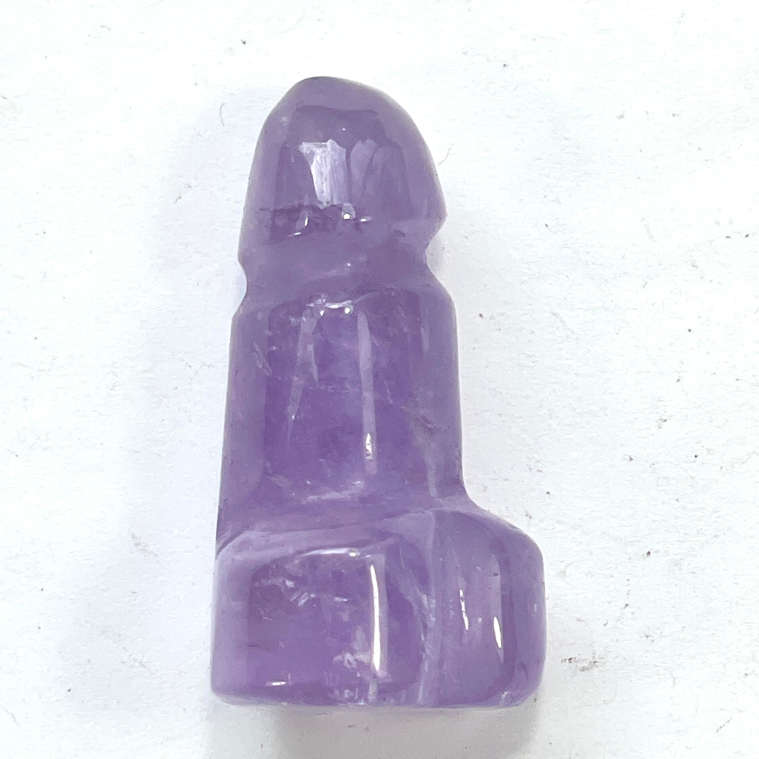 DVH 1.5" Amethyst Quartz Phallus Natural Crystal Penis Fascinus Sculpture (6345) - DVHdesigns