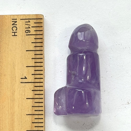 DVH 1.5" Amethyst Quartz Phallus Natural Crystal Penis Fascinus Sculpture (6345) - DVHdesigns