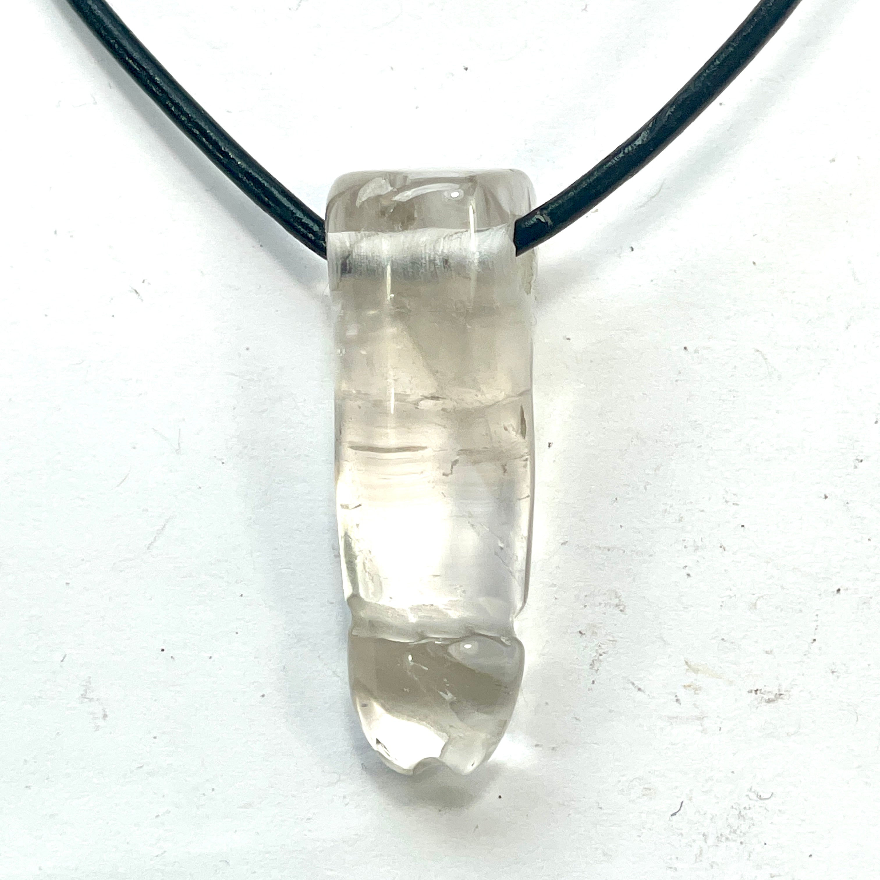 DVH 1.5" Quartz Phallus Natural Crystal Penis Fascinus Bead Pendant (6346) - DVHdesigns