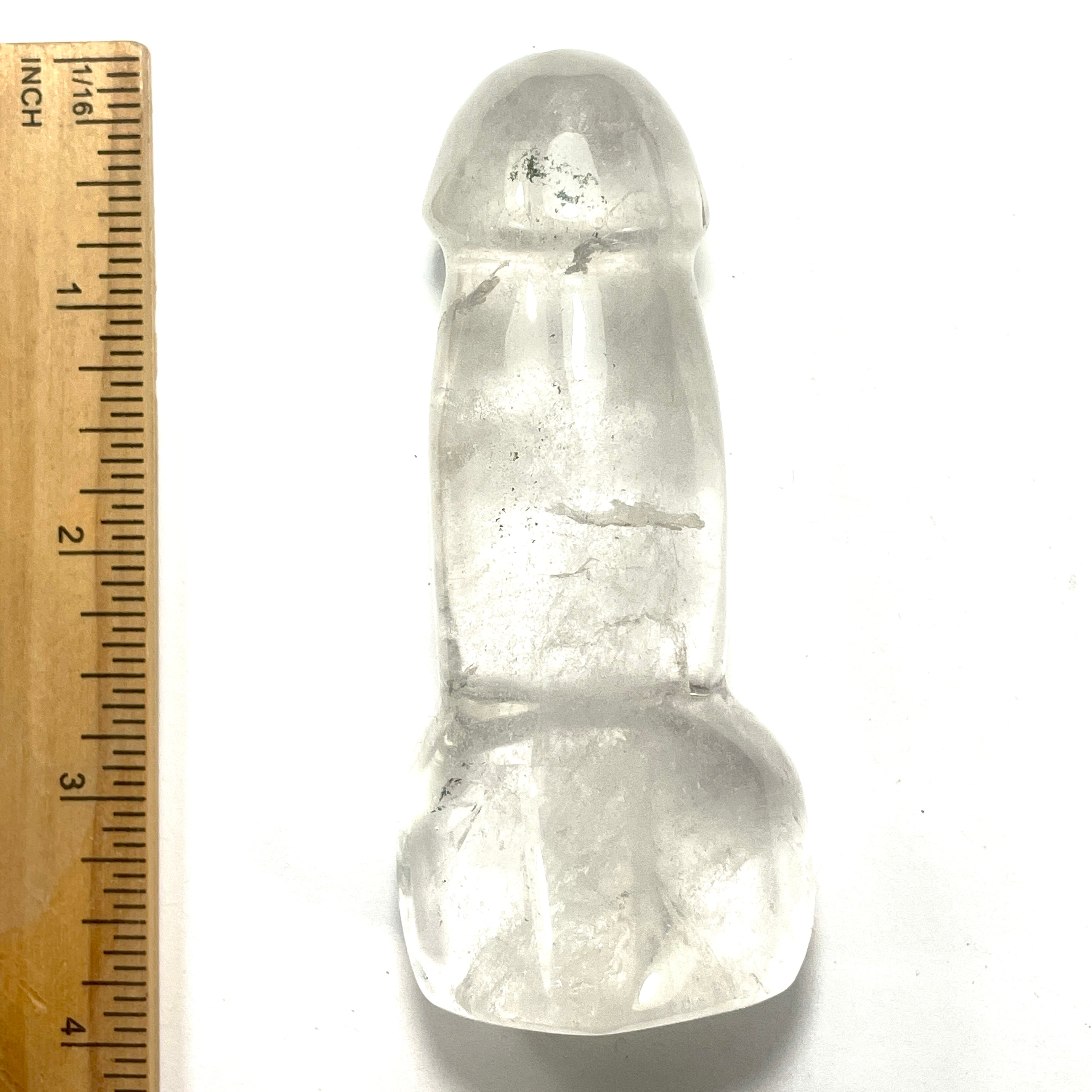 DVH 3.5" Quartz Phallus Natural Crystal Penis Fascinus Sculpture 5oz (6416) - DVHdesigns