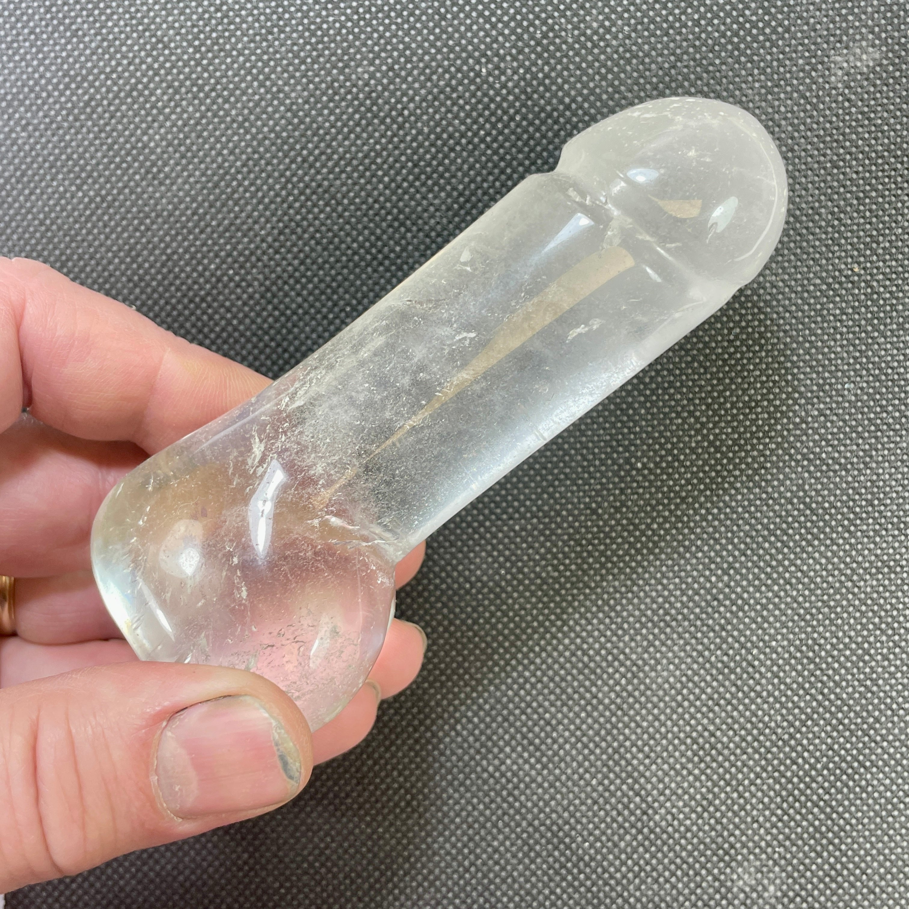 DVH 4.5" Quartz Phallus Natural Crystal Penis Fascinus Bead Pendant (6492) - DVHdesigns