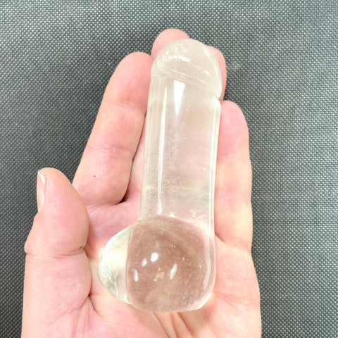 DVH 4.5" Quartz Phallus Natural Crystal Penis Fascinus Bead Pendant (6492)
