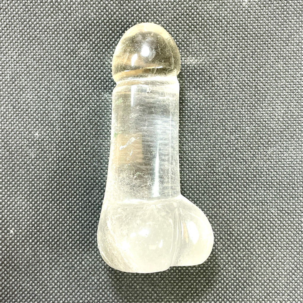 DVH 3.5" Quartz Phallus Natural Crystal Penis Fascinus Bead Pendant (6493)