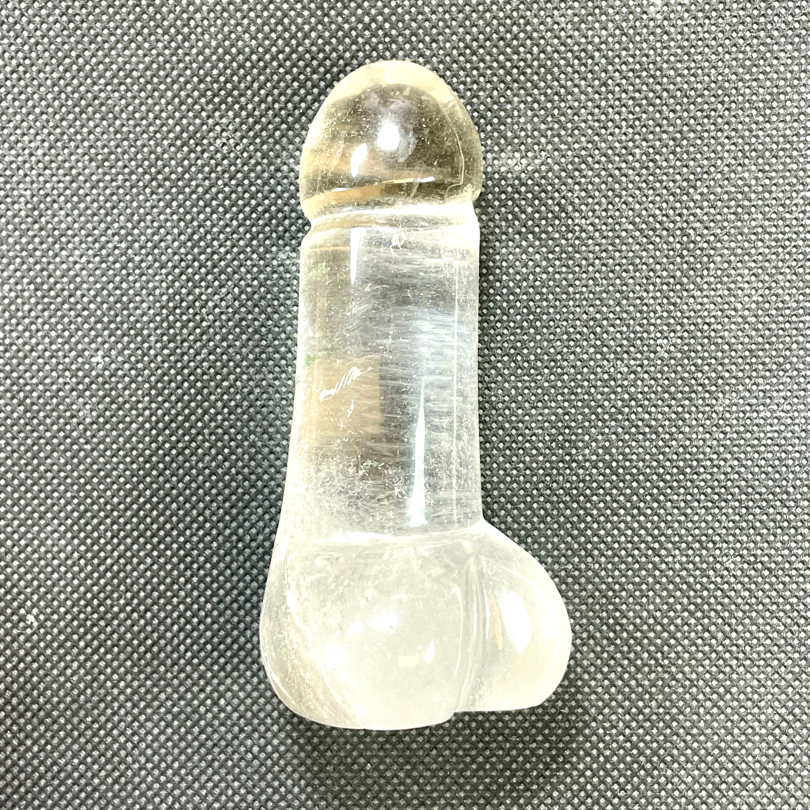 DVH 3.5" Quartz Phallus Natural Crystal Penis Fascinus Bead Pendant (6493)