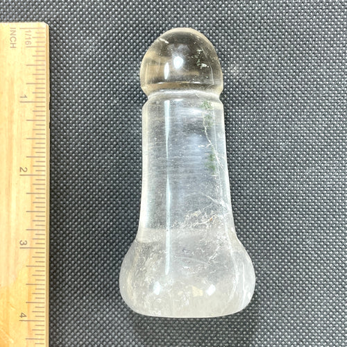 DVH 3.5" Quartz Phallus Natural Crystal Penis Fascinus Bead Pendant (6493)