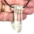 DVH 2.25" Quartz Phallus Natural Crystal Penis Fascinus Bead Pendant (6793)