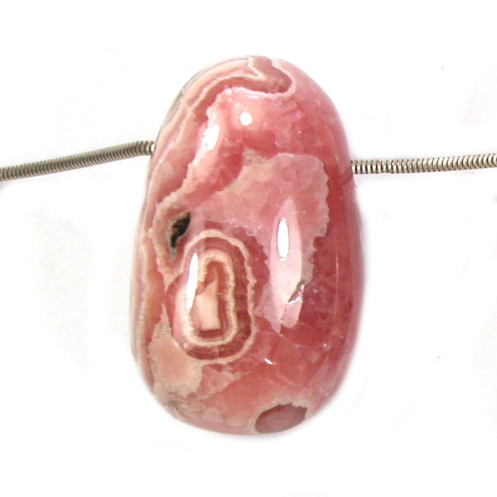 DVH Natural Rhodochrosite Bead Pendant Custom 42x25x24mm (5656) - DVHdesigns