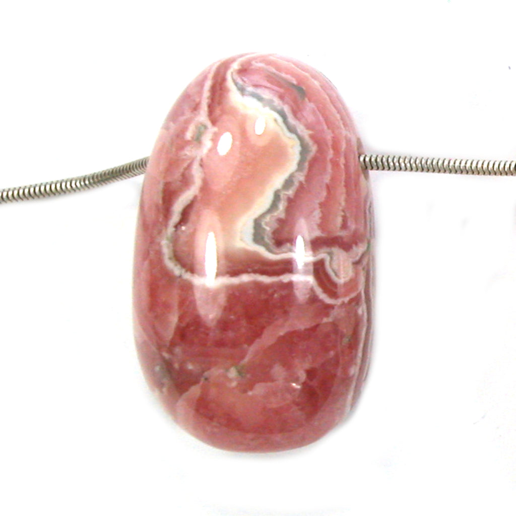 DVH Natural Rhodochrosite Bead Pendant Custom 42x25x24mm (5656) - DVHdesigns