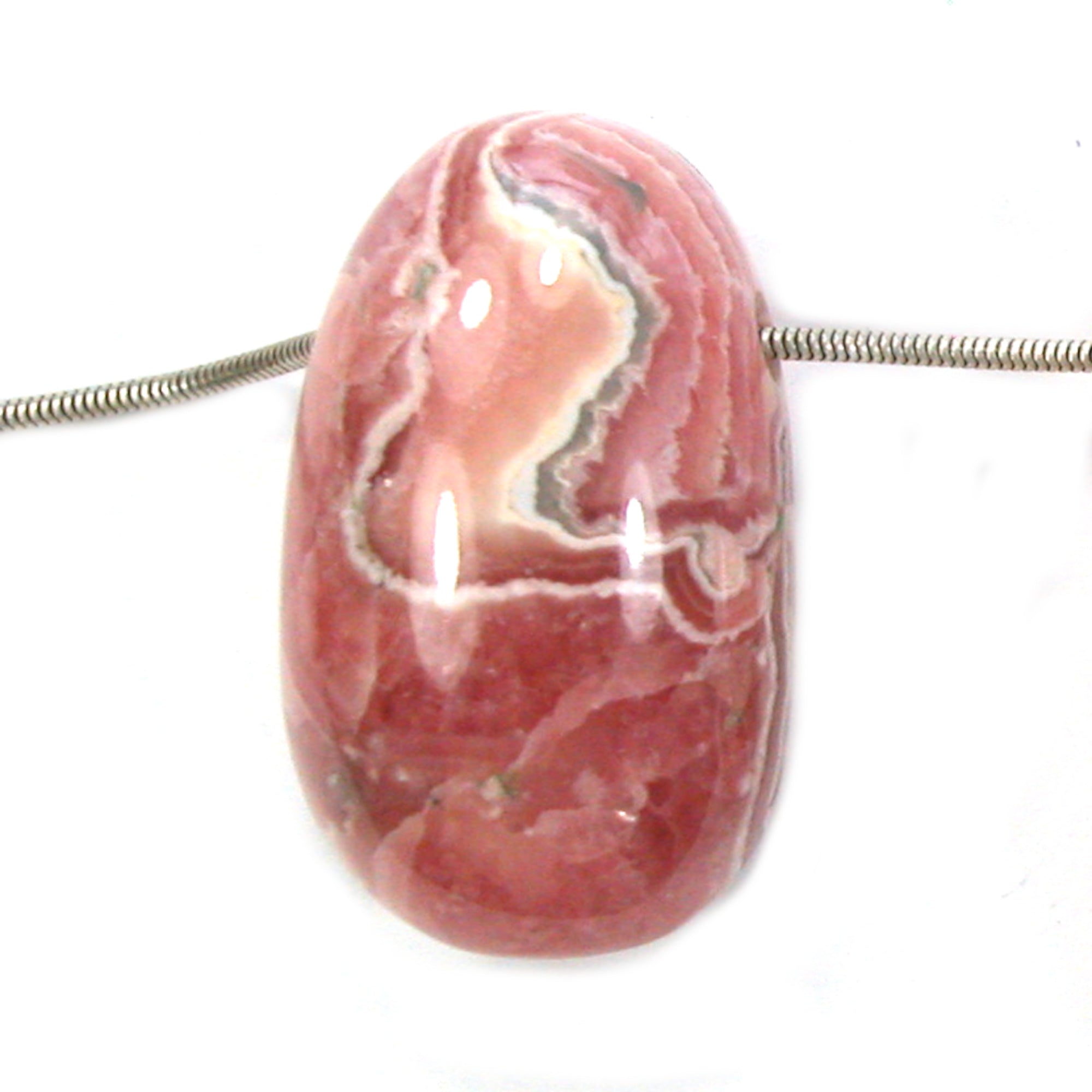DVH Natural Rhodochrosite Bead Pendant Custom 42x25x24mm (5656) - DVHdesigns