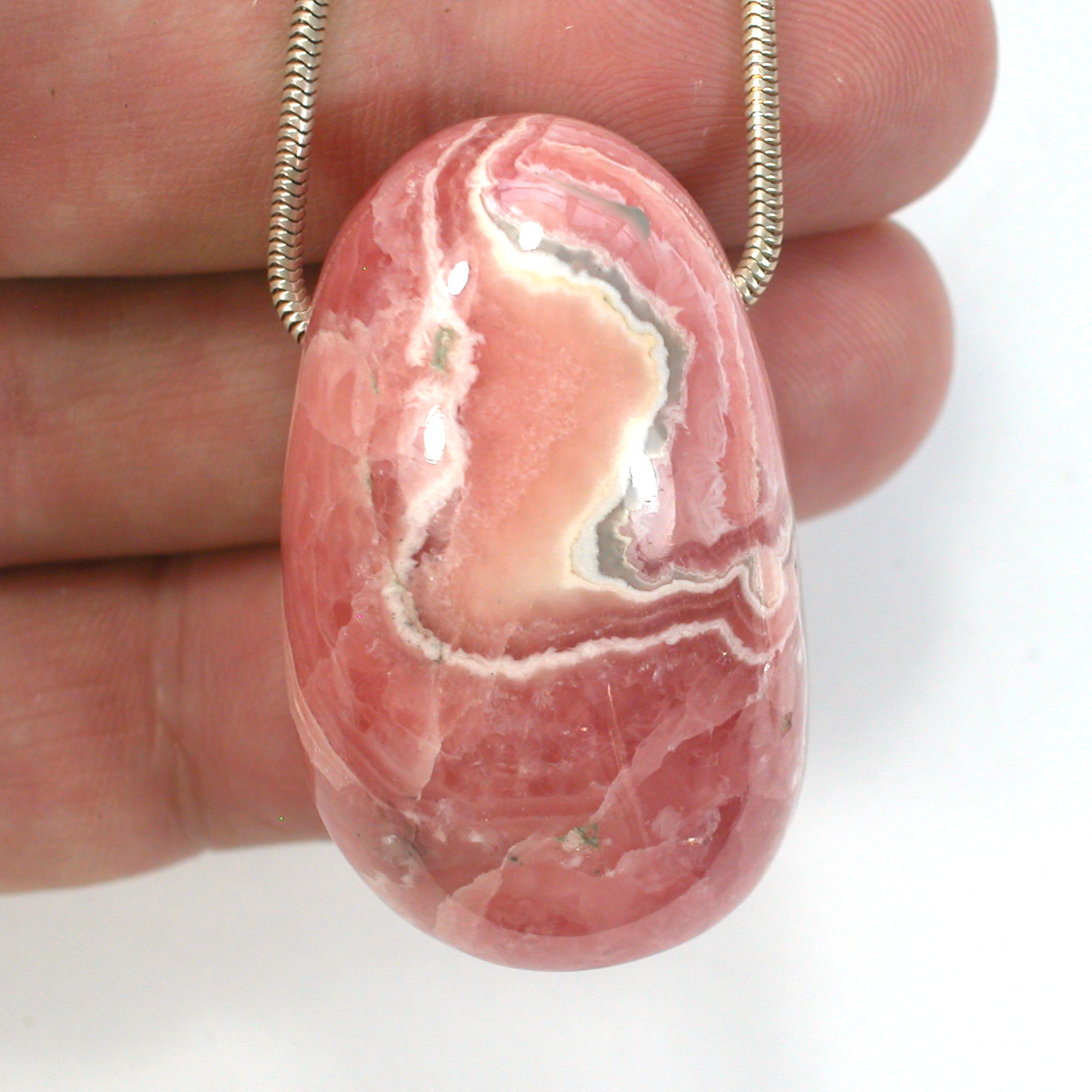 DVH Natural Rhodochrosite Bead Pendant Custom 42x25x24mm (5656) - DVHdesigns