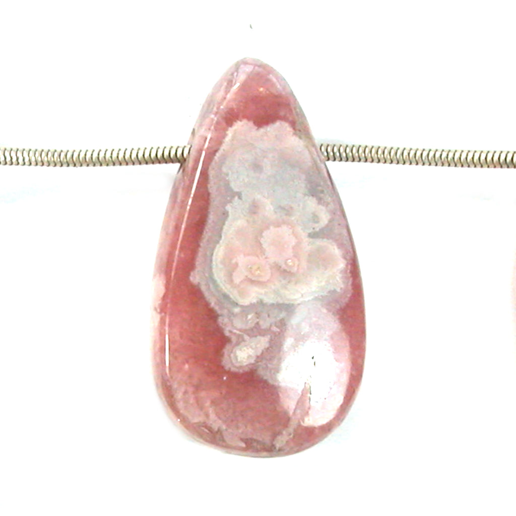 DVH Natural Rhodochrosite Bead Pendant Custom 37x20x10mm (5658) - DVHdesigns