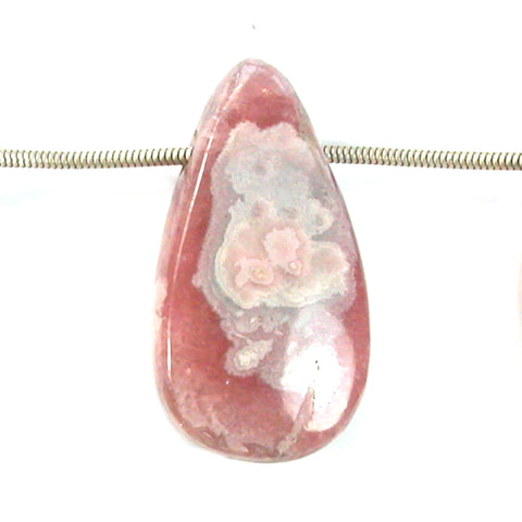 DVH Natural Rhodochrosite Bead Pendant Custom 37x20x10mm (5658)