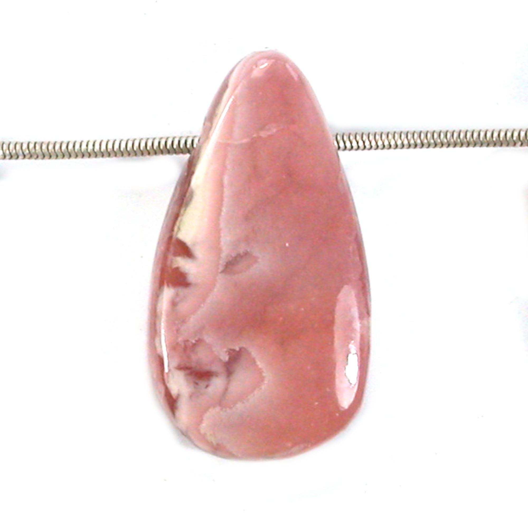 DVH Natural Rhodochrosite Bead Pendant Custom 37x20x10mm (5658) - DVHdesigns