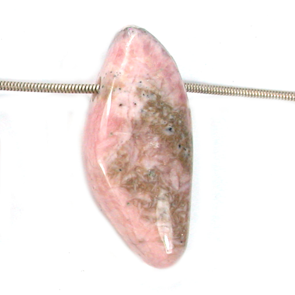 DVH Natural Rhodochrosite Bead Pendant Custom 43x19x12mm (5659) - DVHdesigns