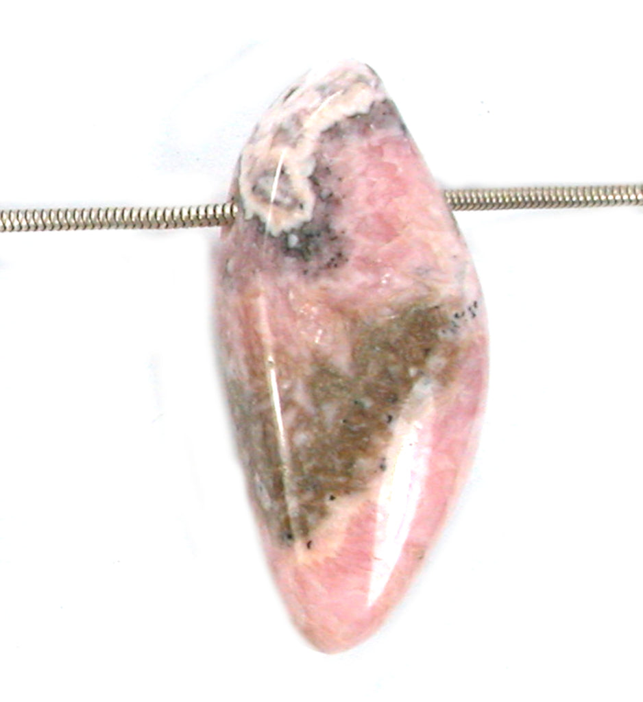 DVH Natural Rhodochrosite Bead Pendant Custom 43x19x12mm (5659)