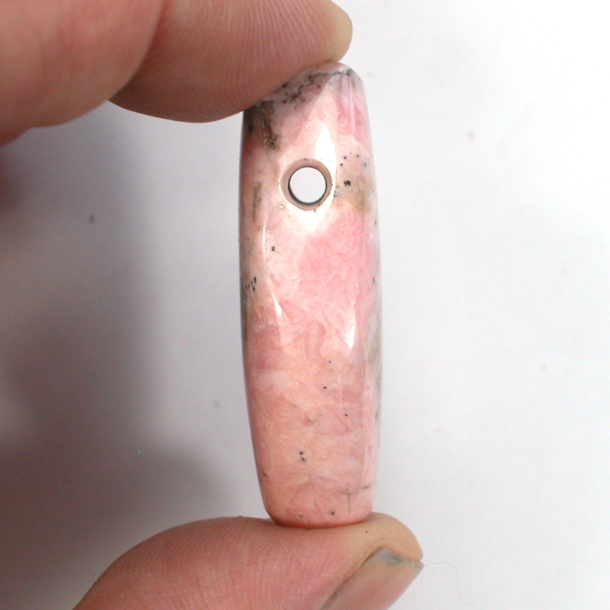 DVH Natural Rhodochrosite Bead Pendant Custom 43x19x12mm (5659) - DVHdesigns