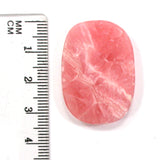 DVH Natural Rhodochrosite Cabochon Freeform Argentina 34x24x4 (5677)