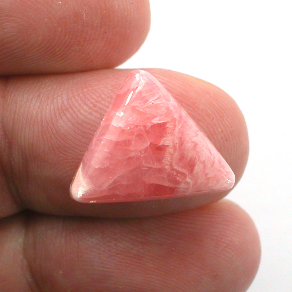 DVH Natural Rhodochrosite Pink Triangle Cabochon Argentina 18x16x5mm (5681)