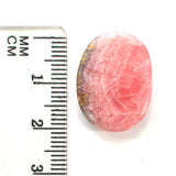 DVH Natural Rhodochrosite Cabochon Freeform Argentina 21x16x4mm (5682)