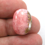 DVH Natural Rhodochrosite Cabochon Freeform Argentina 21x16x4mm (5682)