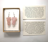 DVH Rose Quartz Penis Sterling Earrings Metaphysical Phallus Crystal Fascinus