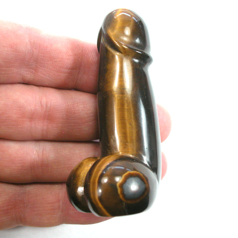 DVH 3" Tigereye Penis 8cm Phallic Carving Phallus Virility (5621)