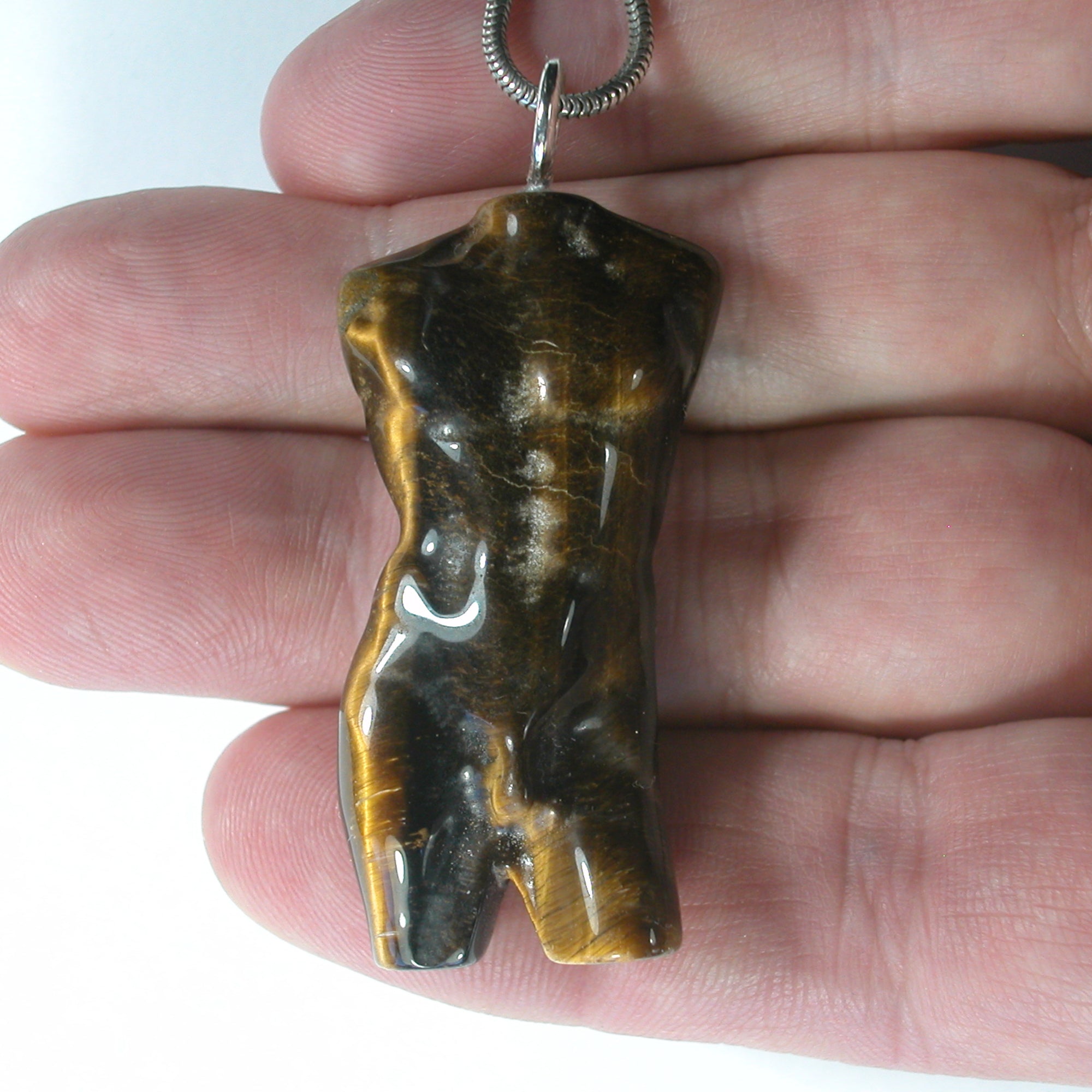 DVH Tigereye Male Model Pendant Man Bust Torso David 48x24x13mm (5571) - DVHdesigns