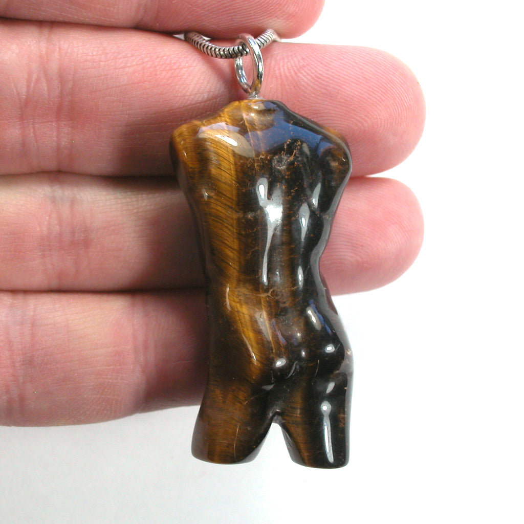 DVH Tigereye Male Model Pendant Man Bust Torso David 48x24x13mm (5571) - DVHdesigns