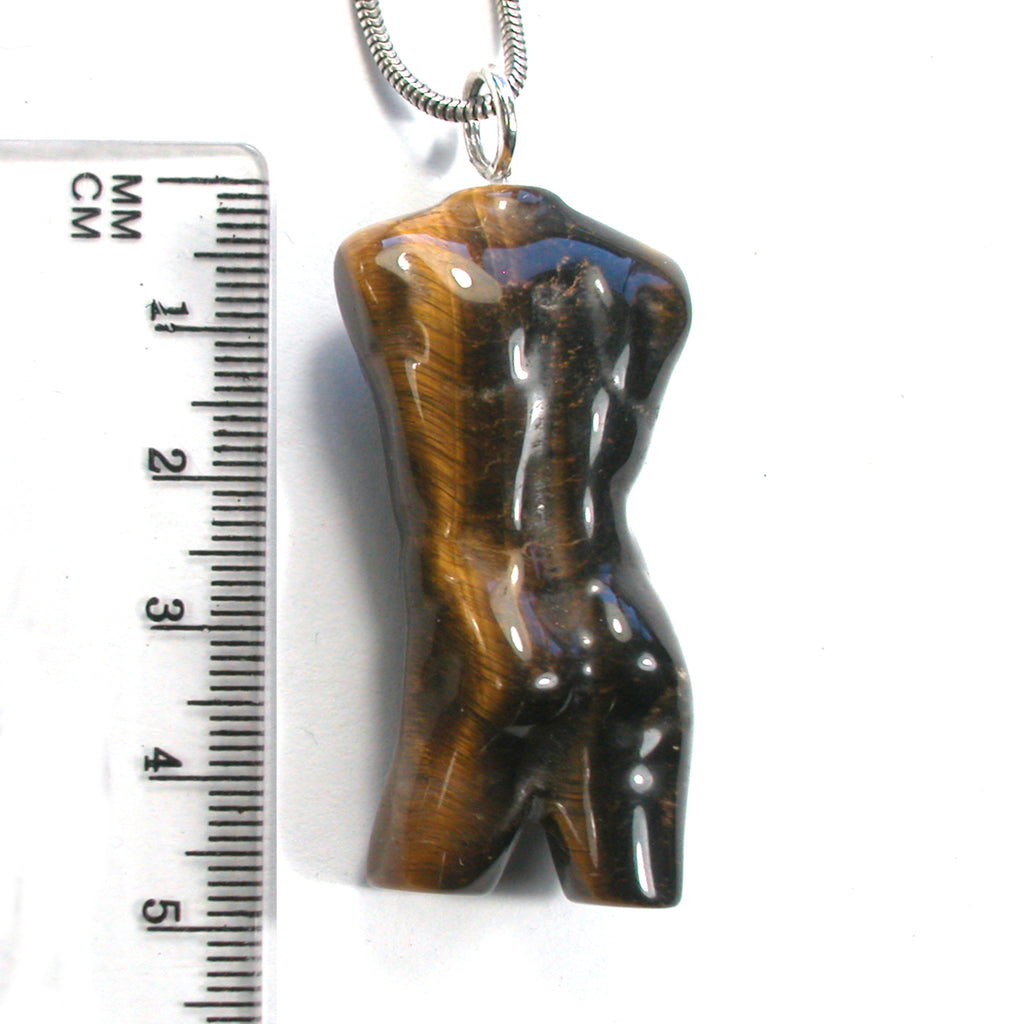 DVH Tigereye Male Model Pendant Man Bust Torso David 48x24x13mm (5571) - DVHdesigns