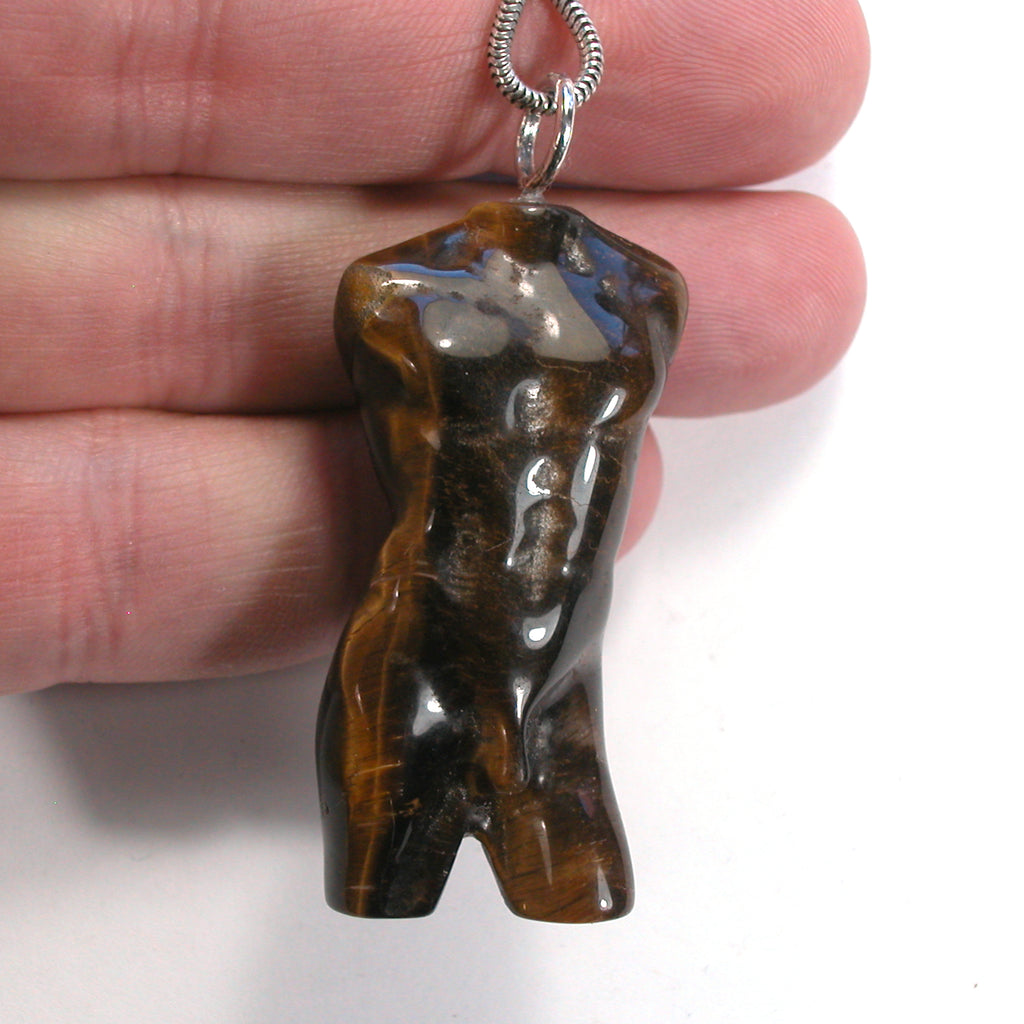 DVH Tigereye Male Model Pendant Man Bust Torso David 48x24x13mm (5571) - DVHdesigns