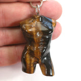 DVH Tigereye Male Model Pendant Man Bust Torso David 47x30x19mm (5612)