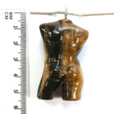 DVH Tigereye Male Model Pendant Man Bust Torso David 47x30x19mm (5612)