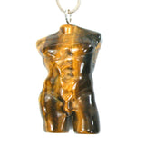 DVH Tigereye Male Model Pendant Man Bust Torso David 48x30x18mm (5675)