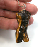 DVH Tigereye Male Model Pendant Man Bust Torso David 46x23x12mm (5694)