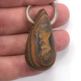 DVH Tiger Iron Matte Finish Teardrop Bead Pendant 42x21x17mm (5356)