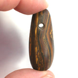 DVH Tiger Iron Matte Finish Teardrop Bead Pendant 42x21x17mm (5356)