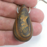 DVH Tiger Iron Matte Finish Teardrop Bead Pendant 42x21x17mm (5356)