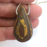 DVH Tiger Iron Matte Finish Teardrop Bead Pendant 42x21x17mm (5356)